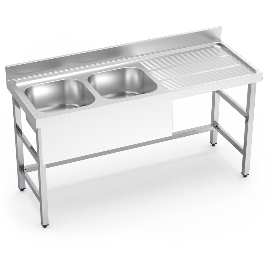 Fricosmos Fregadero Inox 2 Cubetas con Escurridor Derecho