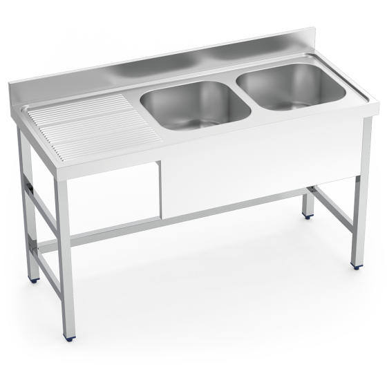 Fricosmos Fregadero Inox 2 Cubetas con Escurridor Izquierdo