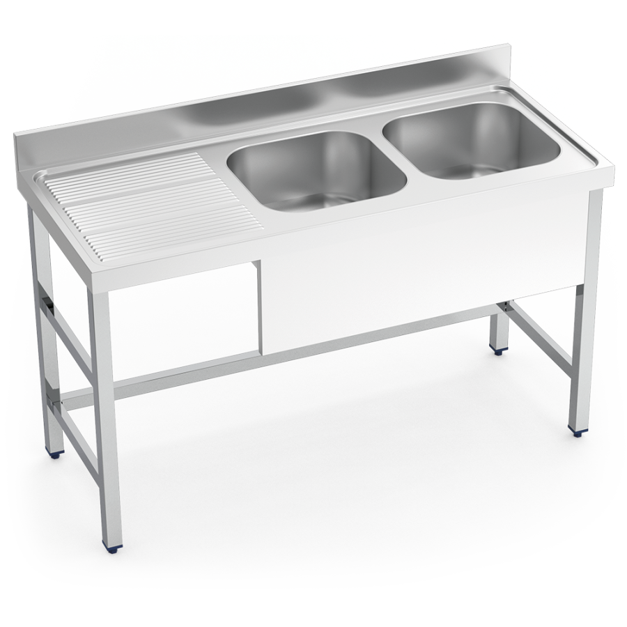 Fricosmos Fregadero Inox 2 Cubetas con Escurridor Izquierdo