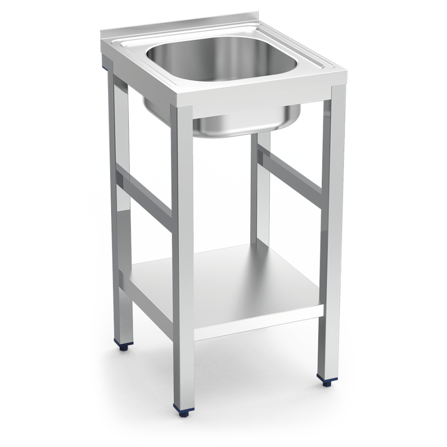 Fricosmos Fregadero Inox con Soporte y Entrepaño 1 Cubeta