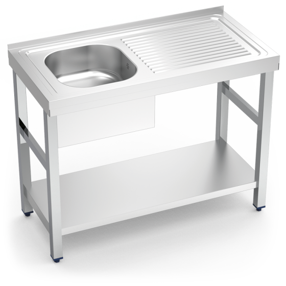 Fricosmos Fregadero Inox con Soporte, Entrepaño y Escurridor