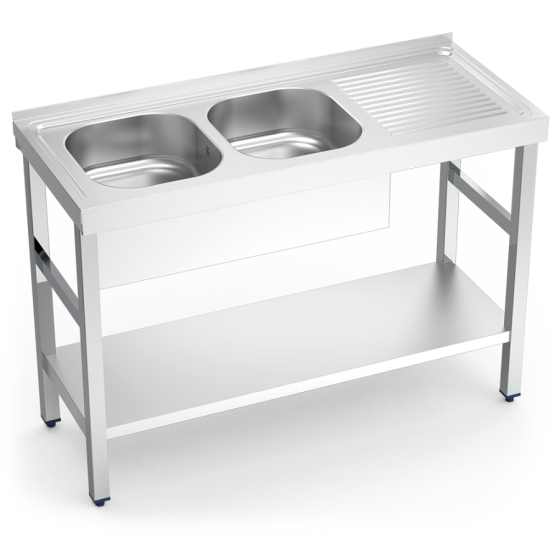 Fricosmos Fregadero Inox Serie 500 con 2 Cubetas y Escurridor