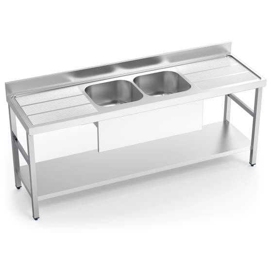 Fricosmos Fregadero Inox 2 Cubetas y 2 Escurridores