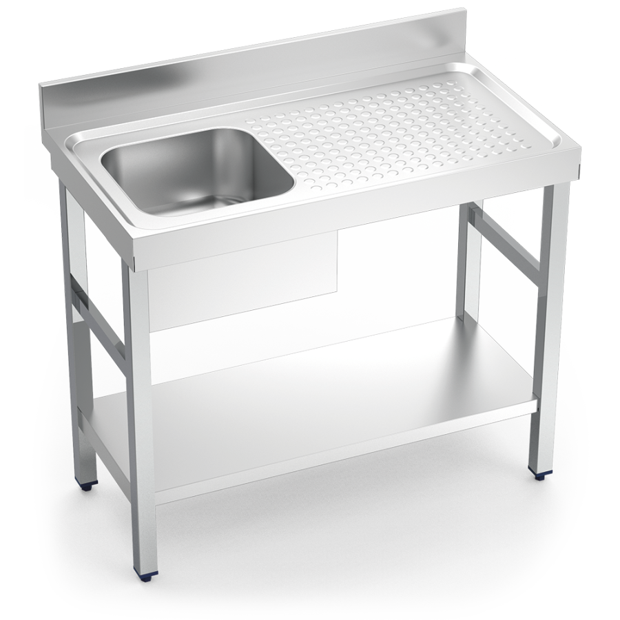 Fricosmos - Fregadero inox serie 550 con 1 cubeta y escurridor