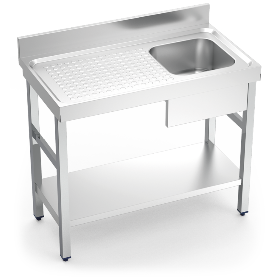 Fricosmos - Fregadero inox serie 550 con soporte y entrepaño