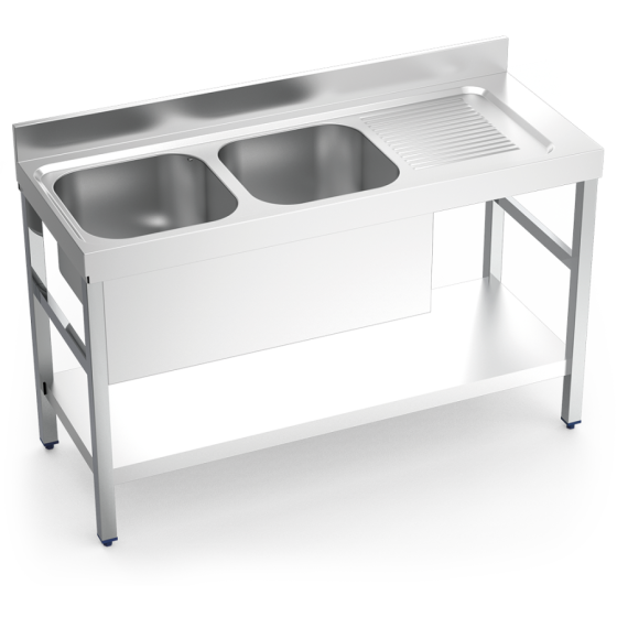 Fricosmos Fregadero Inox Serie 550 con 2 Cubetas y Escurridor