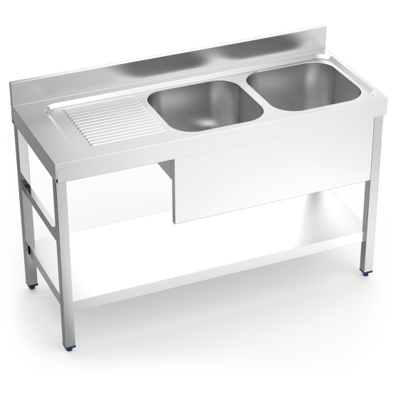Fricosmos Fregadero Inox 2 Cubetas con Escurridor Izquierdo