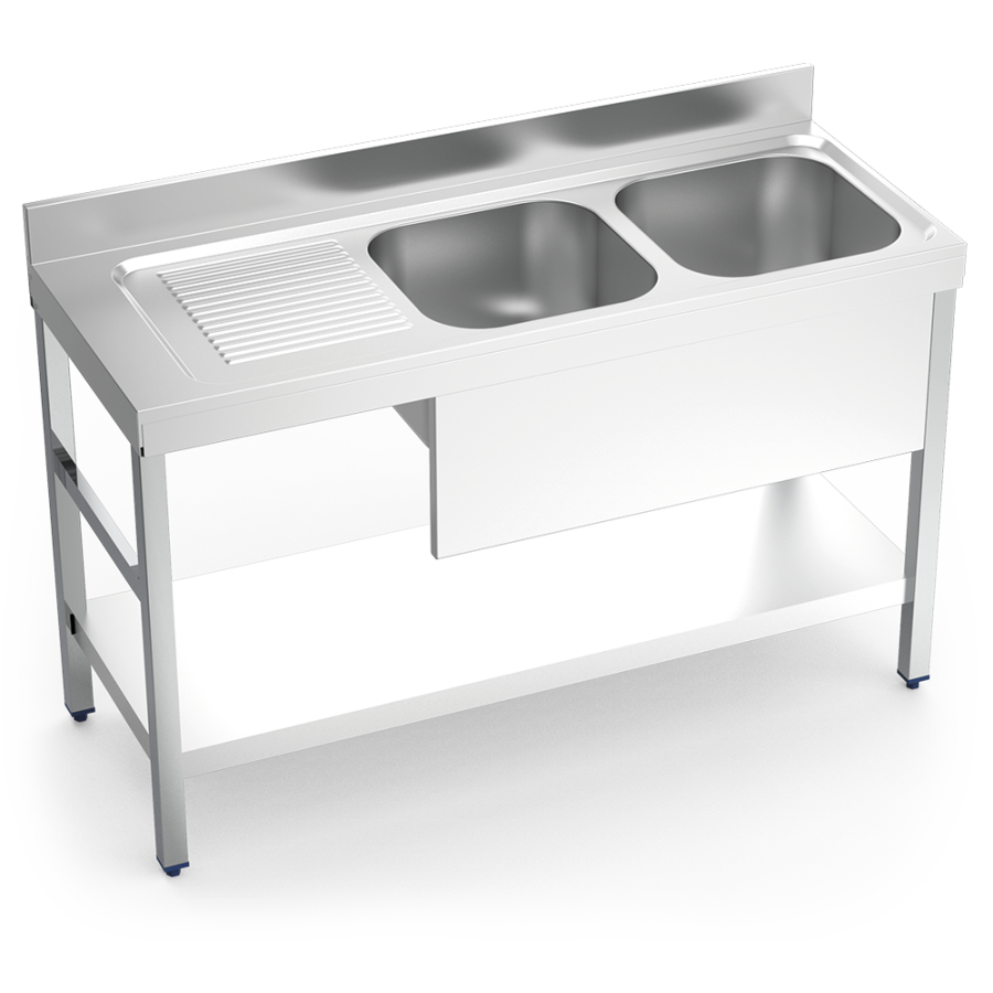Fricosmos Fregadero Inox 2 Cubetas con Escurridor Izquierdo