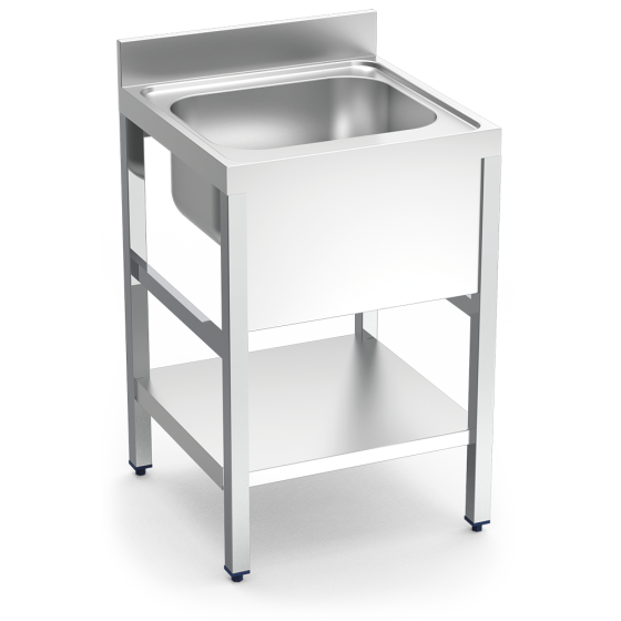 Fricosmos Fregadero inox serie 700 con soporte y entrepaño