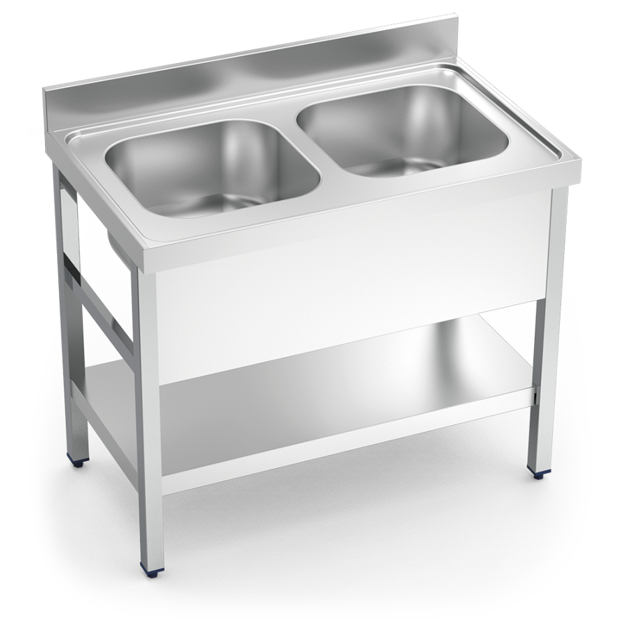 Fricosmos Fregadero Inox Serie 700 2 Cubetas con Entrepaño