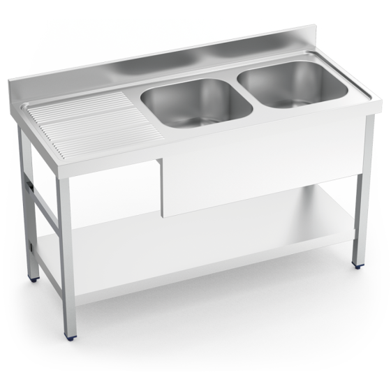 Fricosmos Fregadero Inox 2 Cubetas con Entrepaño y Escurridor