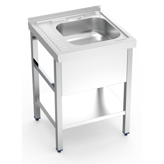 Fricosmos - Fregadero inox con soporte y escurridor izquierda