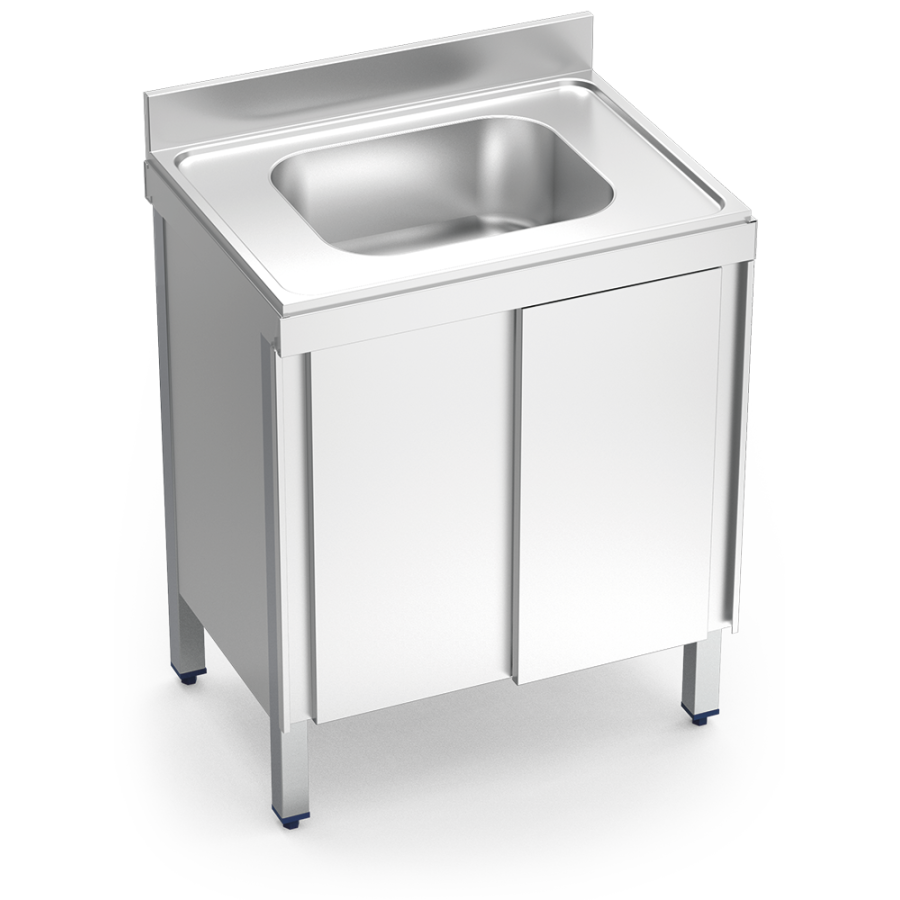 Fricosmos - Fregadero inox con puertas correderas 1 cubeta