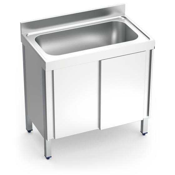 Fricosmos Fregadero Inox Serie 700 con 1 Cubeta y Puertas