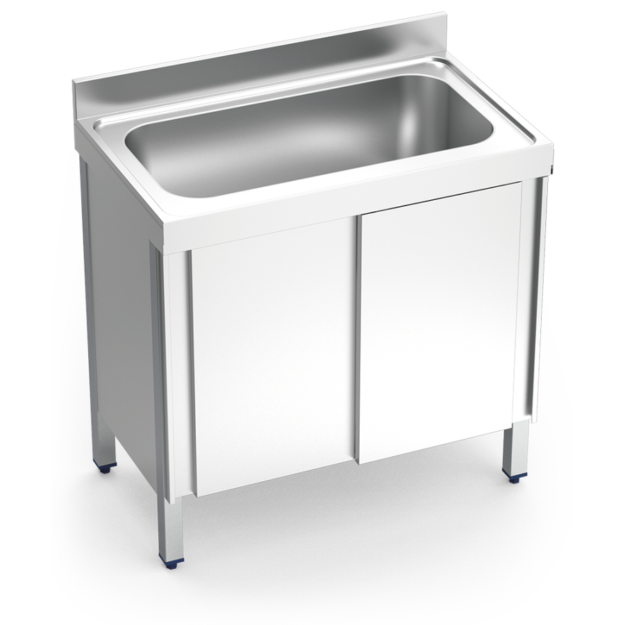 Fricosmos Fregadero Inox Serie 700 con 1 Cubeta y Puertas