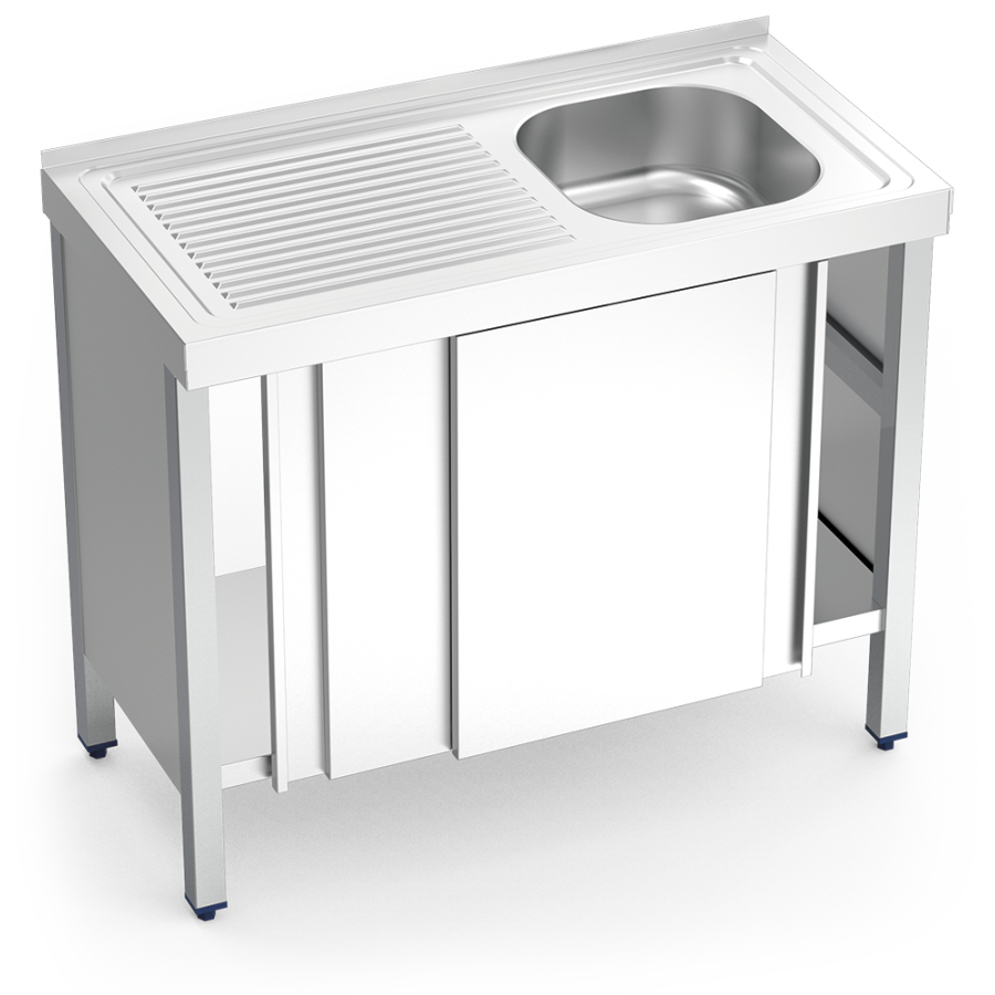 Fricosmos Fregadero Inox con Puertas Correderas 1 Cubeta