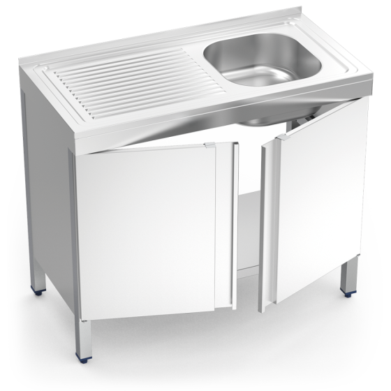 Fricosmos Fregadero inox serie 500 con cubeta y escurridor