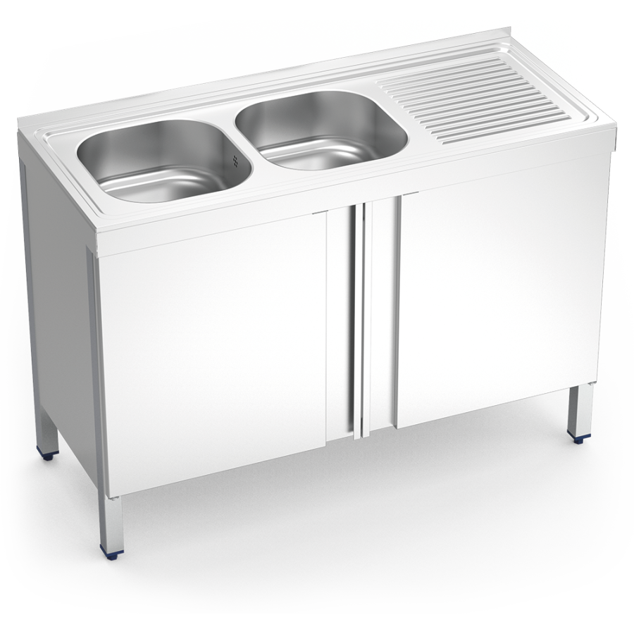 Fricosmos fregadero inox 2 cubetas y escurridor derecho