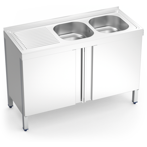 Fricosmos Fregadero inox serie 500 2 cubetas y escurridor