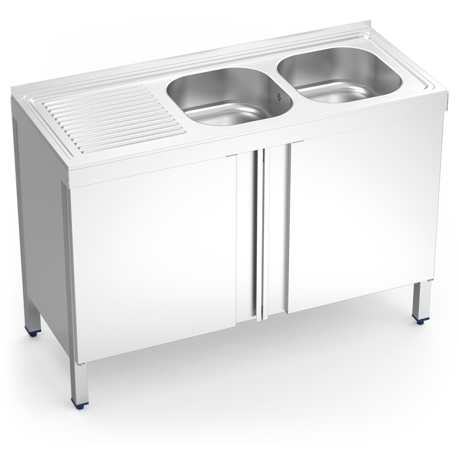 Fricosmos Fregadero inox serie 500 2 cubetas y escurridor