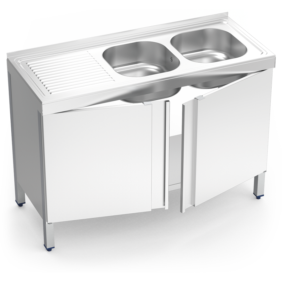 Fricosmos Fregadero inox serie 500 2 cubetas y escurridor