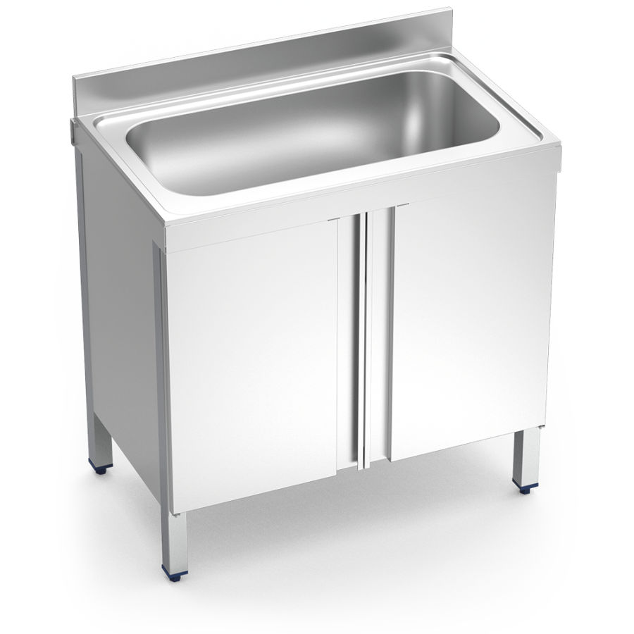 Fricosmos Fregadero Inox Serie 600 1 Cubeta y 2 Puertas