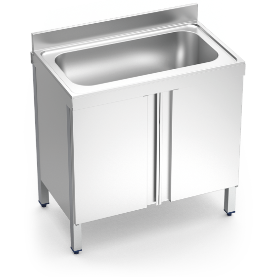 Fricosmos Fregadero Inox Serie 700 con 1 Cubeta y 2 Puertas