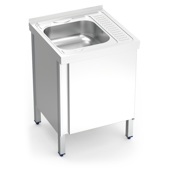 Fricosmos Fregadero Inox con Puerta y Escurridor Derecho 600 mm