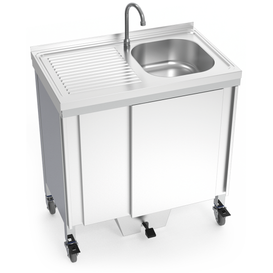 Fricosmos Fregadero autónomo inox con cubeta y escurridor izquierdo