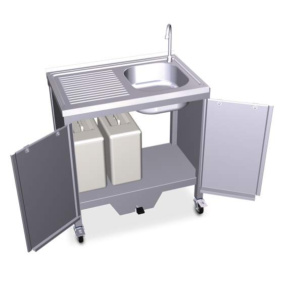 Fricosmos Fregadero autónomo inox con cubeta y escurridor izquierdo