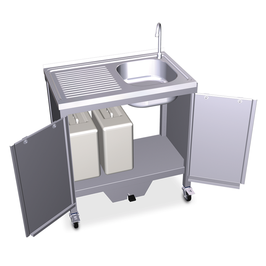 Fricosmos Fregadero autónomo inox con cubeta y escurridor izquierdo