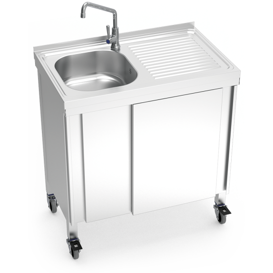 Fricosmos fregadero portátil automático agua fría con escurridor