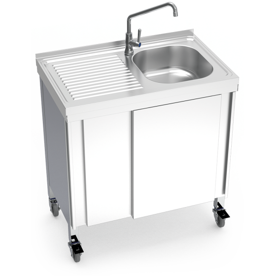 Fricosmos Fregadero Portátil Automático Agua Fría con Escurridor