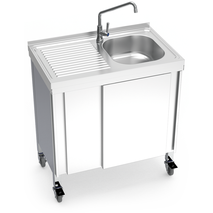 Fricosmos Fregadero Portátil Automático Agua Fría con Escurridor