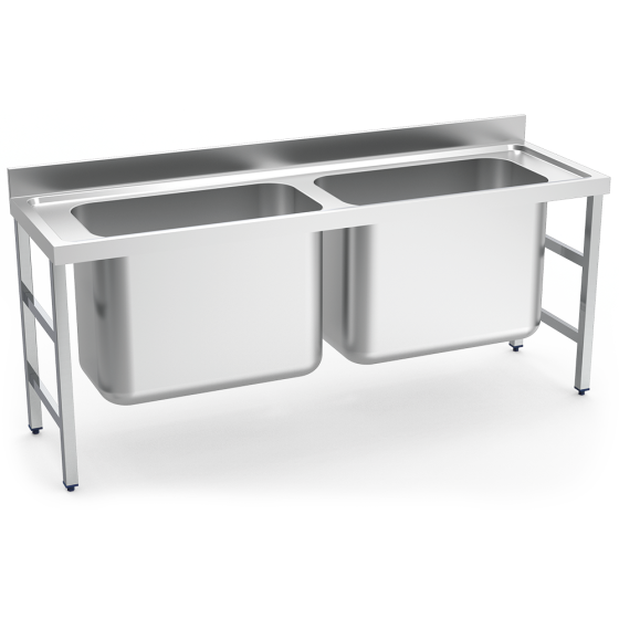 Fricosmos Fregadero Inox Extra Grande 2 Cubetas 2000 mm