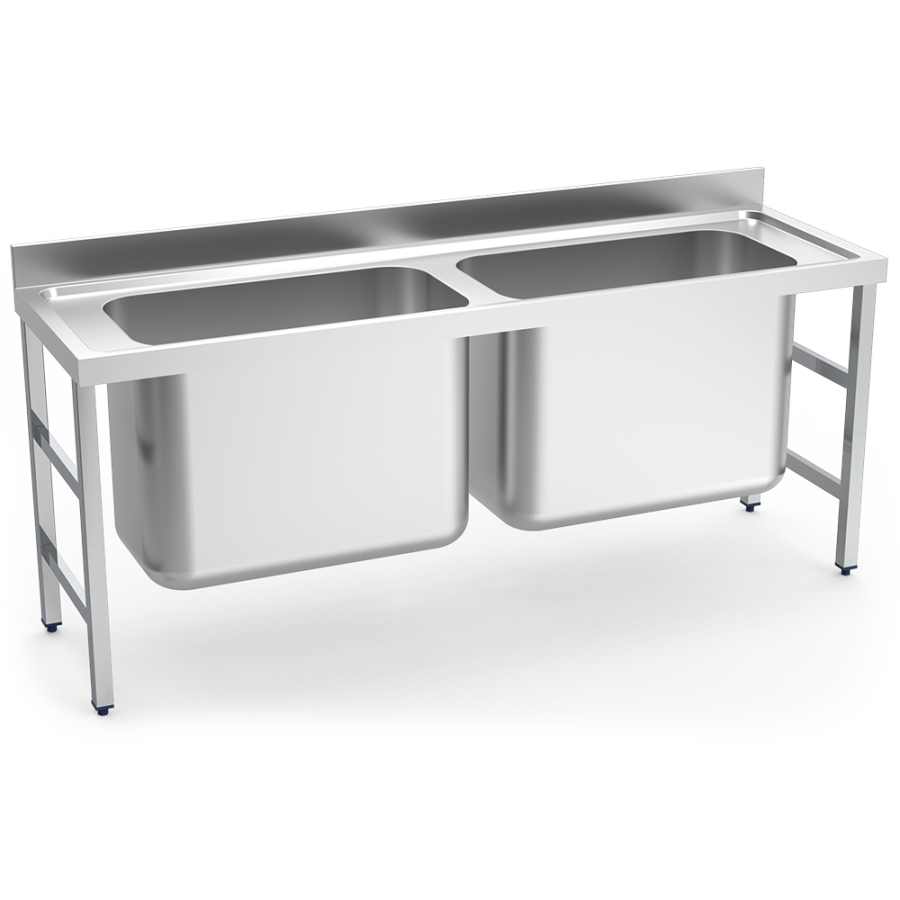 Fricosmos Fregadero Inox Extra Grande 2 Cubetas 2000 mm