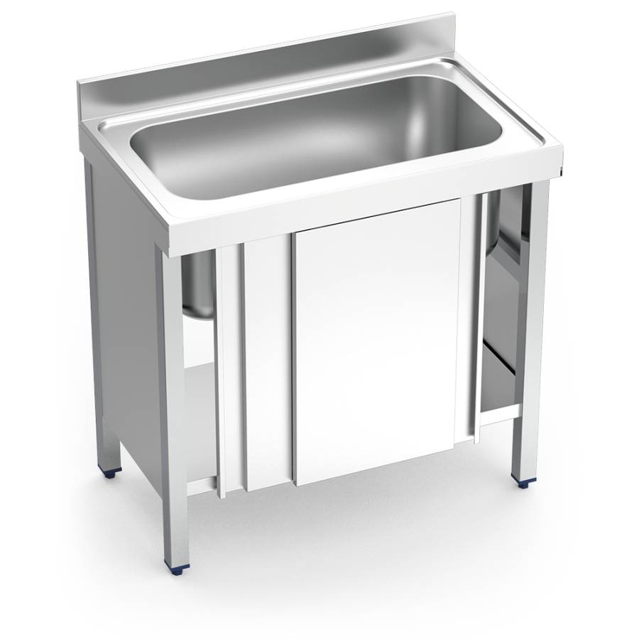 Fricosmos Fregadero Inox 1 Cubeta con Puertas Correderas