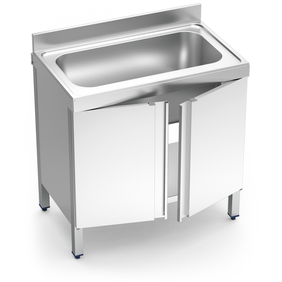 Fricosmos Fregadero Inox Serie 700 1 Cubeta y Puertas