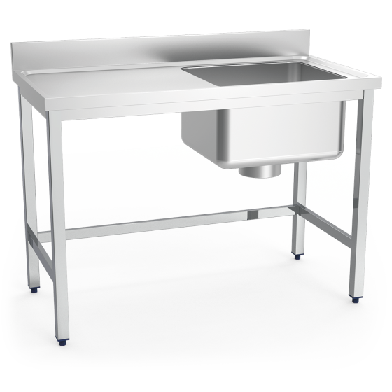 Fricosmos Fregadero inox para escayolas con cubeta derecha