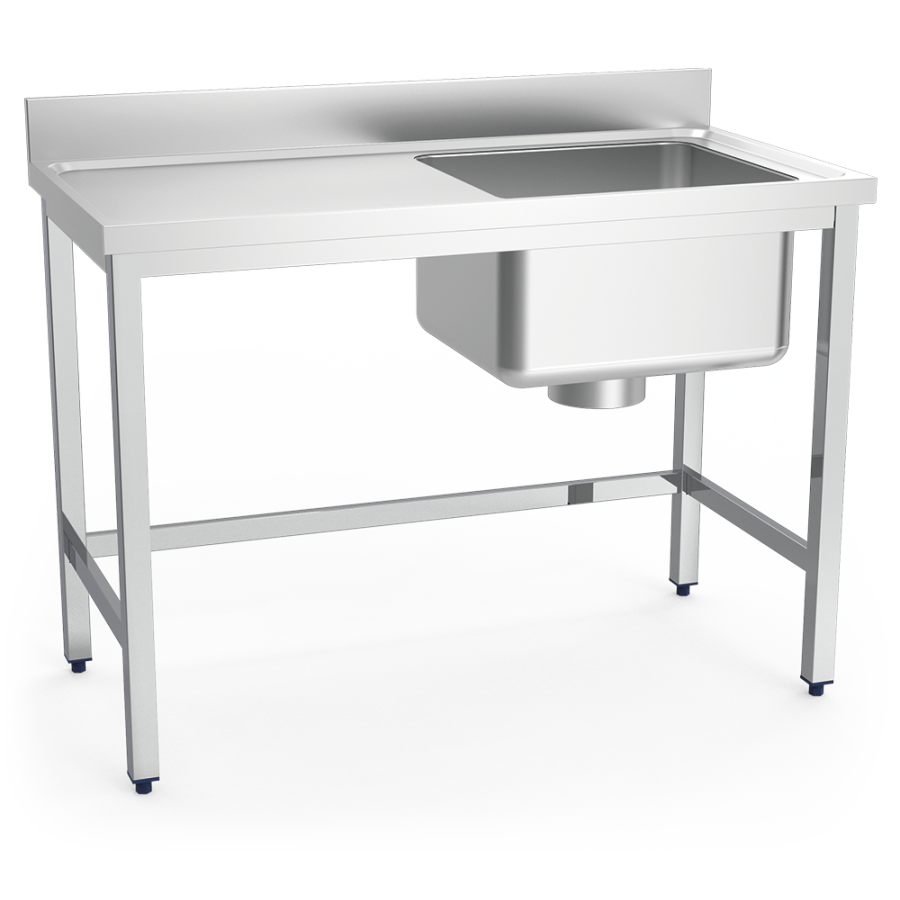 Fricosmos Fregadero inox para escayolas con cubeta derecha