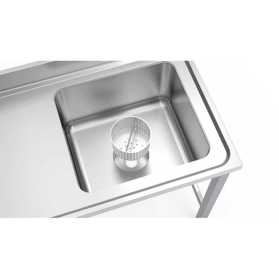 Fricosmos Fregadero inox para escayolas con cubeta derecha