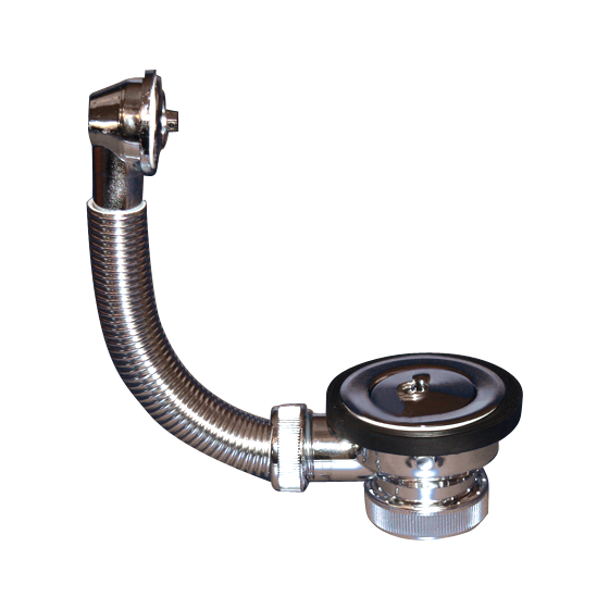 Fricosmos Válvula PVC 1 1/2" cromada con rebosadero