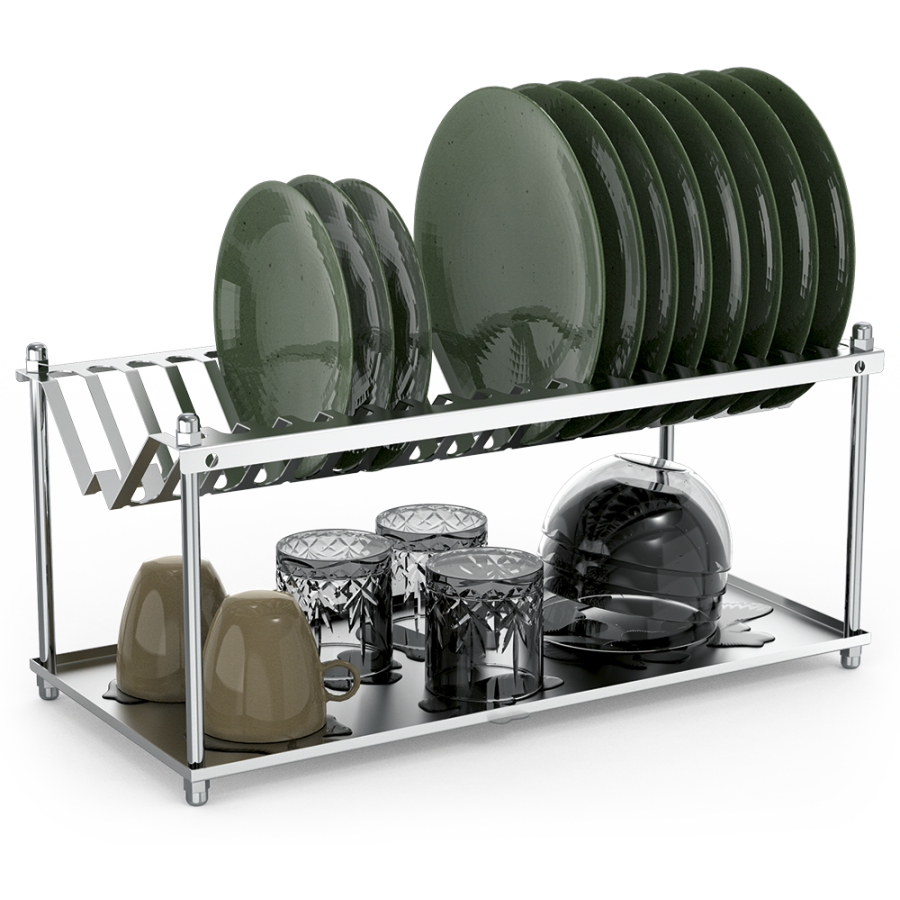 Fricosmos escurridor inoxidable de platos y vasos 484x228x225