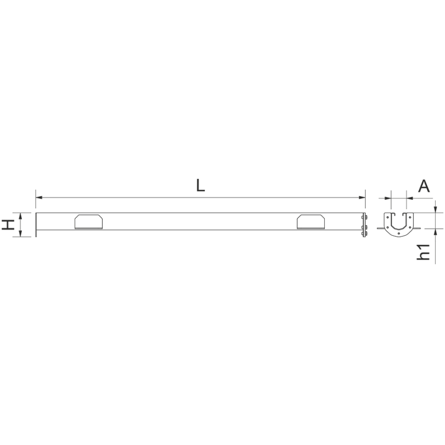 Fricosmos Tramo para canal modular o canalina de 850 mm