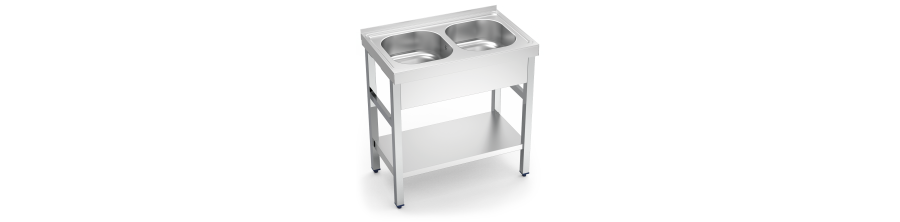 Fregaderos Inox Con Soporte Y Entrepano